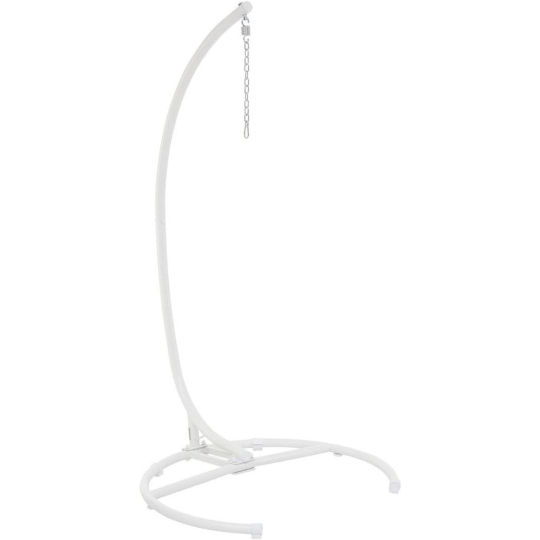 Hesperide Fuss fuer Haengesessel Panao weiss Hoehe 210 cm Stahl mit Knieschutz maximale Belastung 110 kg - fuer Garten Terrasse Balkon