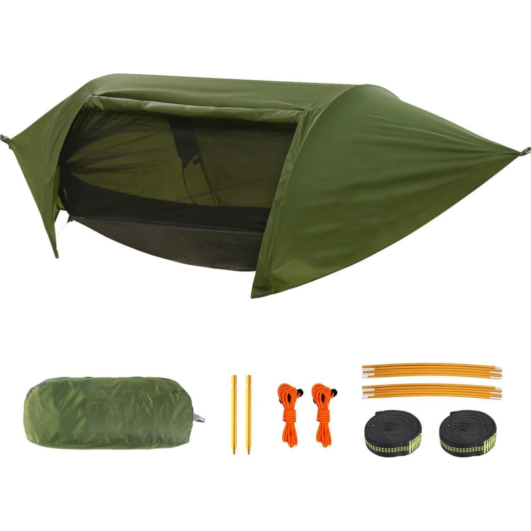 Night Cat Haengematte Zelt mit Moskitonetz wasserdichte Regenfliege Fuer 1 Person Wandern Camping im Garten Hinterhof Wilde