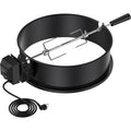 Onlyfire Drehspiess mit Motor fuer Kugelgrill 47 cm und andere Modelle Rotisserie Grillspiess Set fuer Holzkohle Grill Emailliert-Schwarz