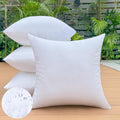 55x55 cm Outdoor Kissenfuellungen 4er Set wasserdichte Zierkissen fuer Gartenmoebel Sofa Terrasse Grosse Weisse Quadratkissen mit Premium-Fuellung Wetterfest Dekorativ Couch Cushions