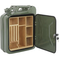 Kanister Bar Abschliessbare Mobile Minibar Metall Getraenke Bar 35x155x47cm Mini Bar Holzteilern Sicherheitsschloss Fahrende Bierkiste fuer Geschenk Maenner geeignet Partys Camping Aussenbereich