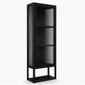 osoltus Wandschrank Riffelglas Stahl Regal Cube schwarz Industrial 102x36cm