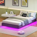 HOOBRO Bett 90 x 200 cm Gaestebett mit Ladestation und LED Beleuchtung Bettgestell 90 x 200 cm Bettrahmen Einfache Montage fuer Schlafzimmer Gaestezimme Dunkelgrau EGYZ011CDBF01