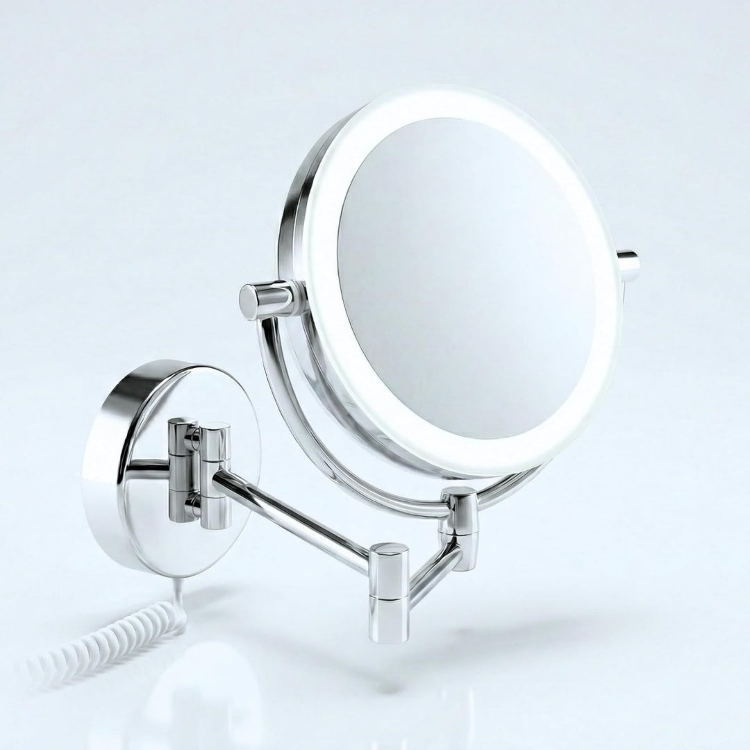 LED Kosmetikspiegel Modena - 360 Wand-Schminkspiegel mit Dimmer Tageslicht-LEDs 3x7x Vergroesserung fuer perfektes Make-up
