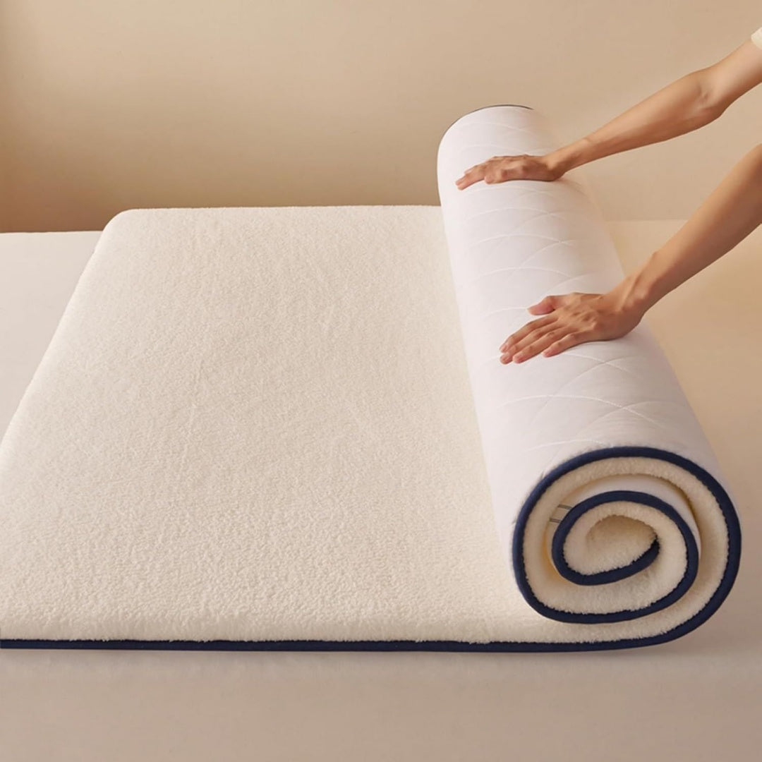 Faltbare Futon Matratze 80x19090x190200100x200140x190200160x190200cm Japanische Tatami-matte Dicke Bodenmatratze Warme Winter Lamm Kaschmir Klappmatratze Schlafpad Schlafunterlage90x200cmWhit